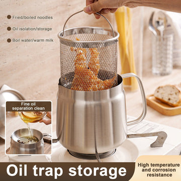 ⏳🔥LIMITED-TIME 50% OFF! ⏰2-in-1 304 Stainless Steel Multifunctional Oil Strainer Pot