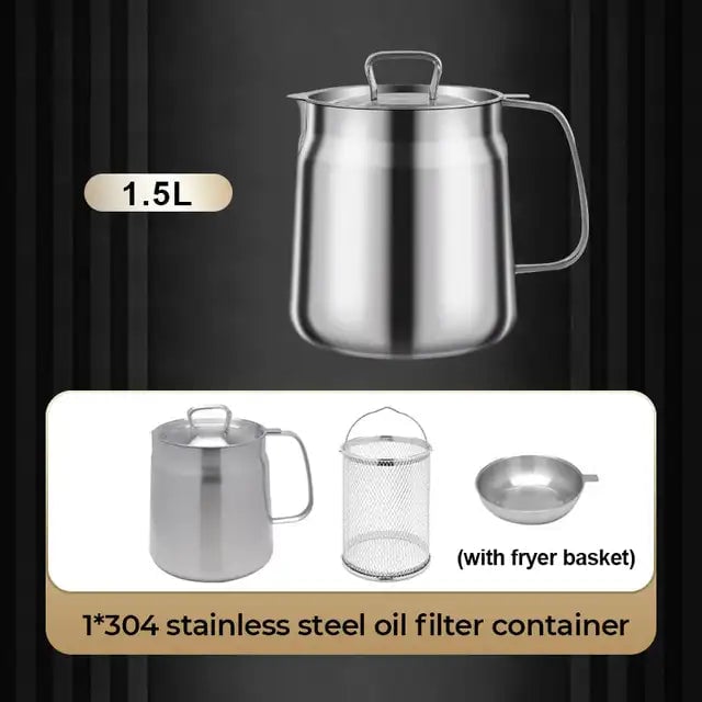⏳🔥LIMITED-TIME 50% OFF! ⏰2-in-1 304 Stainless Steel Multifunctional Oil Strainer Pot