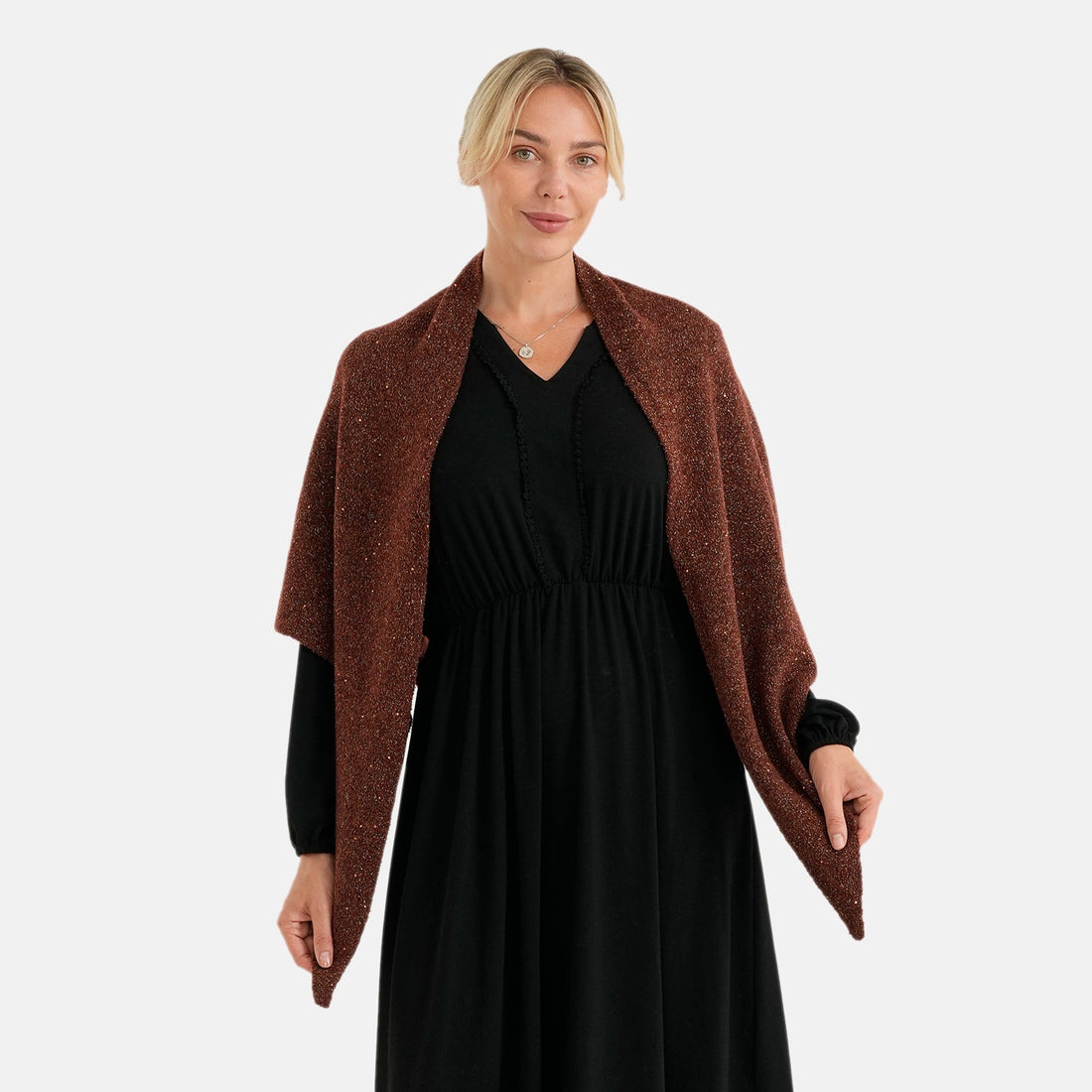 La Marey Patterned Shawl (Size - One Size) - Black