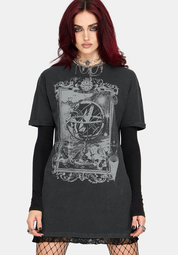 Ottilie Widow Lace Layer Graphic Tee Dress